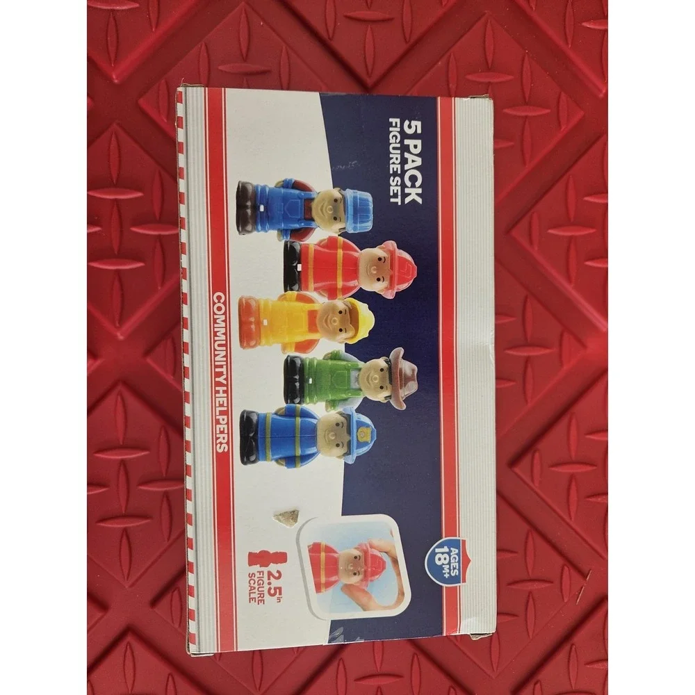 Community Helpers 5pc Figure Set Toddler Toy Construction Police Firefighter